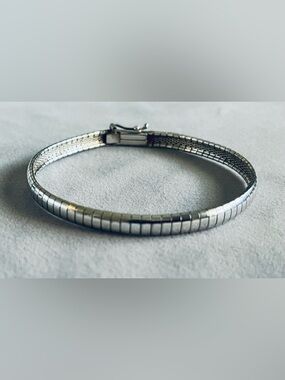 MILOR SILVER BRACELET OMEGA FLEX ITALY/SIGNED MMA 925 ITALY / 7” LONG VINTAGE